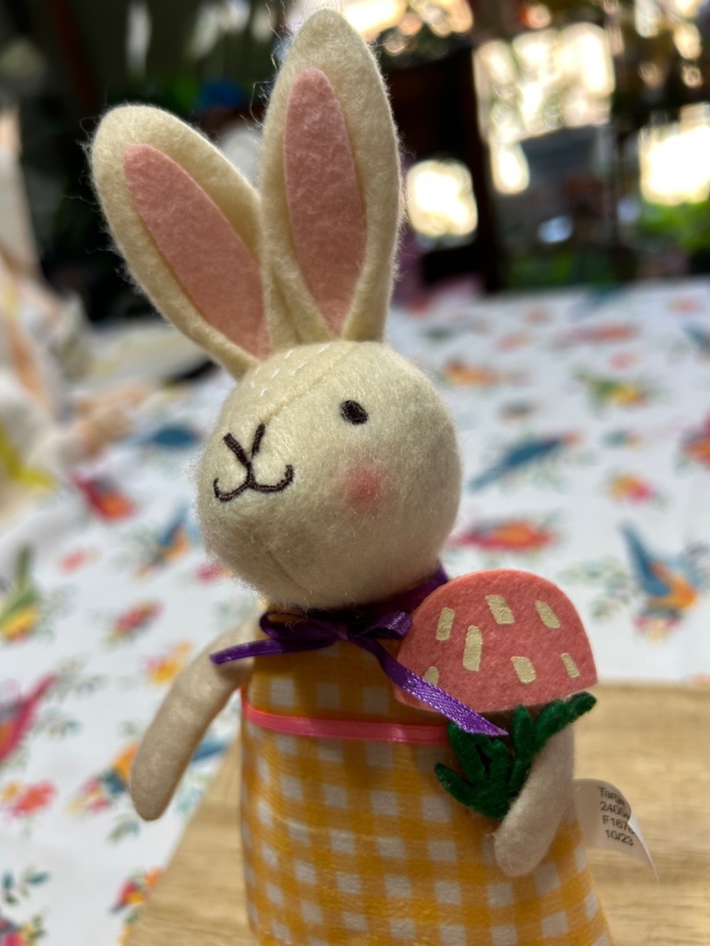 Spritz Easter Girl Bunny Dressed For The Celebration Holding a Mushroom NWT - Picture 2 of 7
